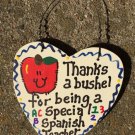 Teacher Gift 6024 Thanks a Bushel Special Spanish Teacher Wood Heart