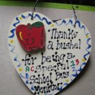 Teacher Gifts 6030 Thanks a Bushel Special School Bus Monitor Wood Heart