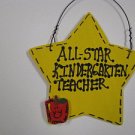 Teacher Gift 7004 Yellow All Star Kindergarten Teacher Hand Painted Wood Star