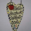 Teacher Gifts Worlds Greatest Softball Coach 3053 Long Wood Heart
