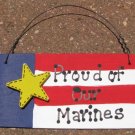Patriotic Sign 10977M-Proud of our Marines Wood Sign