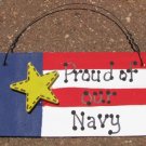 Wood Patriotic Sign 10977N- Proud of our Navy