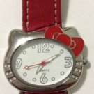 Avon Hello Kitty Shaped Watch Red Faux Leather Band - No Box Excellent Condition