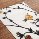 Flower Printed Yoga Mat Thick 5 mm 24 x 72 Pilates White Decor Rug Gift Fitness Exercise Meditation