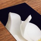 Lotus Printed Yoga Mat Thick 5 mm 24 x 72 Pilates White Decor Rug Gift Fitness Exercise Meditation