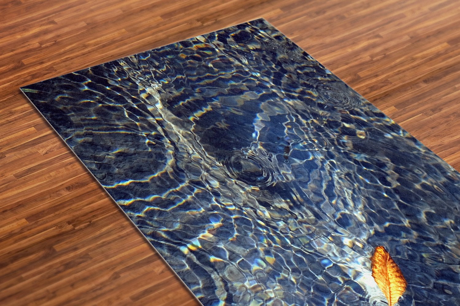 Two leaf Printed Yoga Mat Thick 5 mm 24 x 72 Pilates Decor Rug Gift Fitness and Exercise Meditation