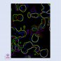 Glowing Printed Yoga Mat Thick 5 mm 24 x 72 Pilates Rug Meditation Black Bridesmaids Gift Bedside