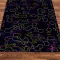 Glowing Printed Yoga Mat Thick 5 mm 24 x 72 Pilates Rug Meditation Black Bridesmaids Gift Bedside