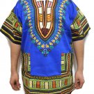 Unisex Dashiki Shirts African Top Vintage Hippie Cotton Blouse One Size Blue