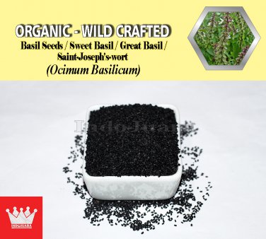 3 Oz / 84g Basil Seeds Sweet Basil Great Basil Saint-Joseph's-wort Ocimum Basilicum ORGANIC