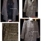 Vintage 80s Double Breasted Tweed Stroller Car Coat B46 XL 1X