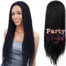 Long Black Micro Box Braid Wig Synthetic Nonce Lace Front Braid Wigs For Black Women