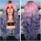 Long Wavy Curly Ombre Purple Wigs for Women Cosplay Wigs Synthetic Heat Resistant Hair