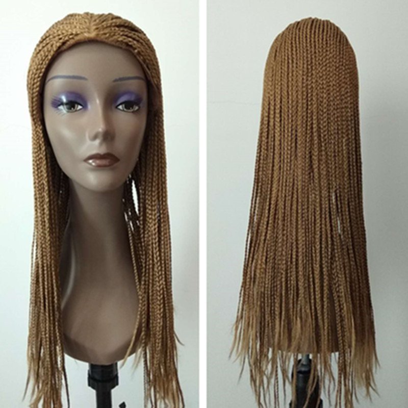 Long Blonde Micro Box Braid Wig Synthetic Nonce Lace Front african americann Wigs For Black Women
