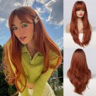 Long Straight Cosplay Wigs Synthetic Red Black White Mixed Color Wigs For Women