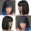 Braided Bob Wig With Bangs Synthetic Braiding Hair For Black Women