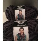 Loops & Threads FLAMENCO 2 Balls, Pom Pom Scarf, Color: Slate