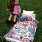 Fun and Happy American Girl Doll Or 18" Doll 4 Piece Bedding Set Handmade