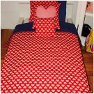 Hearts & Denim Valentine theme American girl doll or 18" Doll 5 Pcs Bedding Set