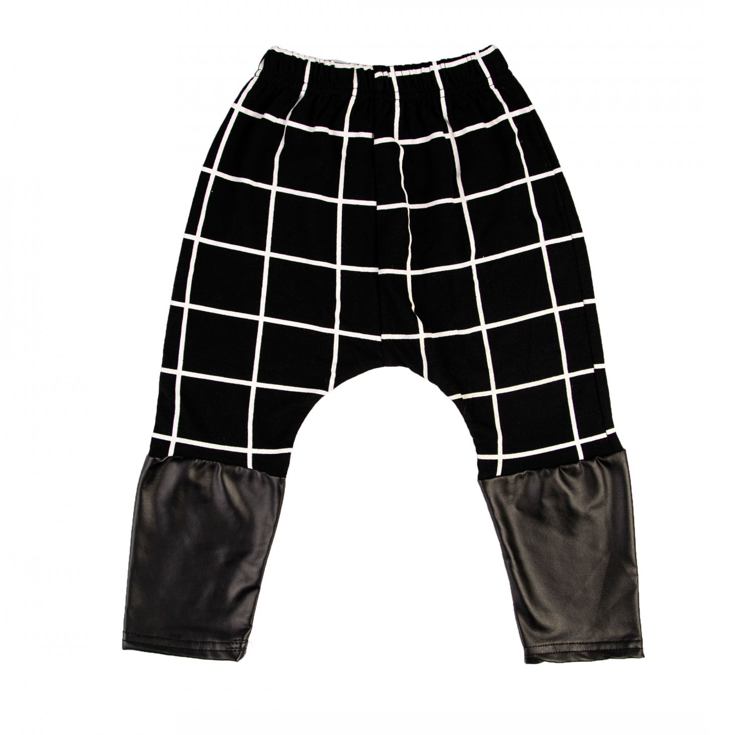 Kids Check Black White Pants
