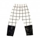 Kids Cream Black Check Pants