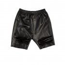 Kids Ripped Black Leatherette Shorts