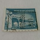 Blue 1 1/4 cent U.S. Postage Stamp Palace of the Govenors Santa Fe, New Mexico