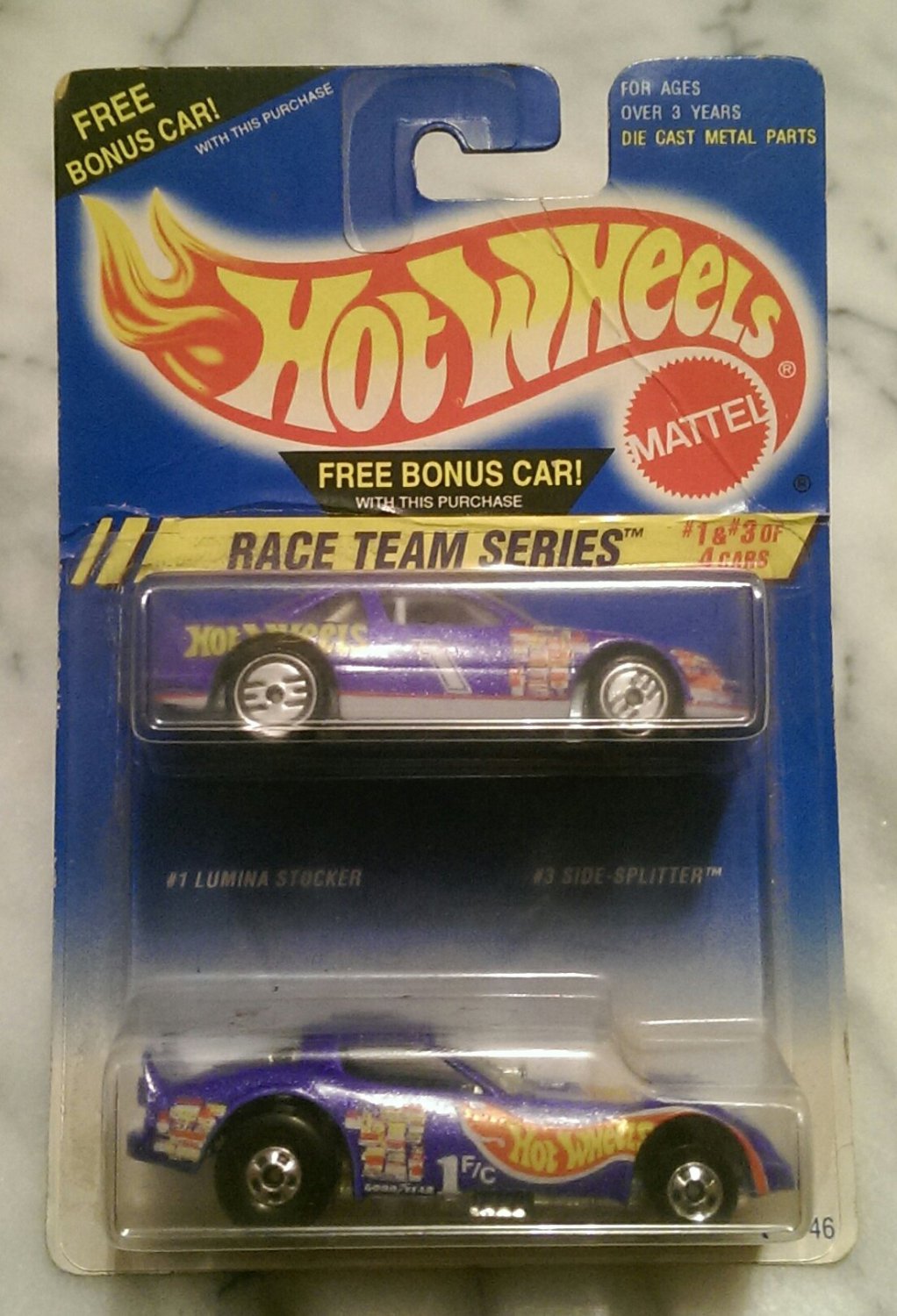 Hot Wheels Collectible, Race Team Series #1 & #3 of 4 Cars