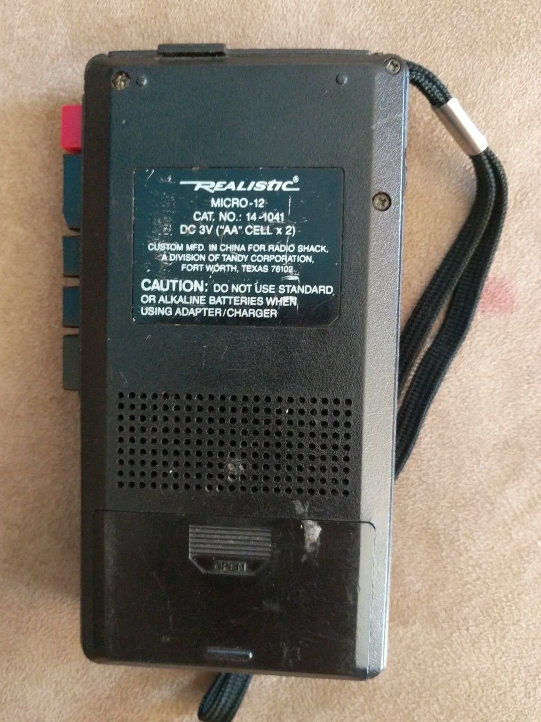 Realistic Micro12 Handheld Microcassette Voice Recorder Cat. No 141041