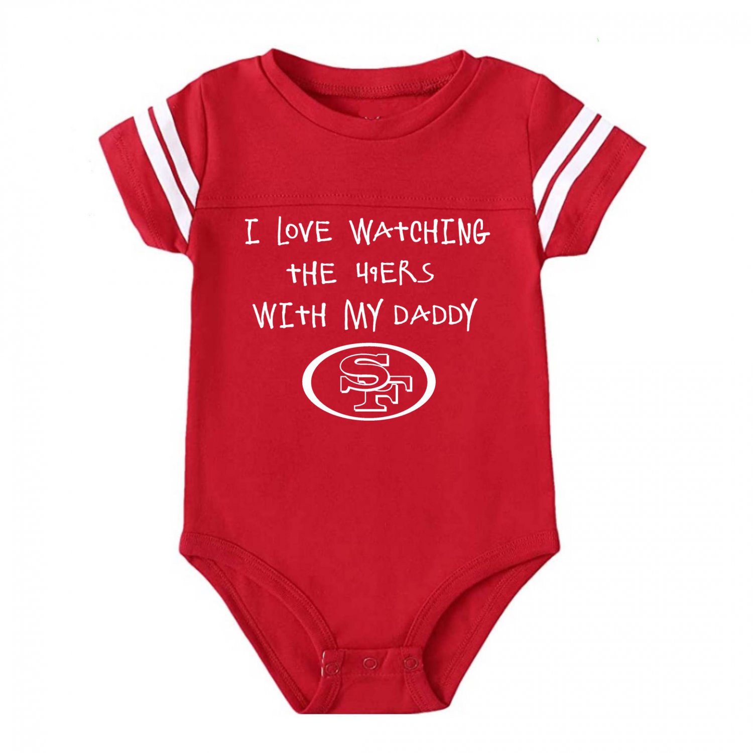 I Love Watching The 49ers Onesie Baby Outfit