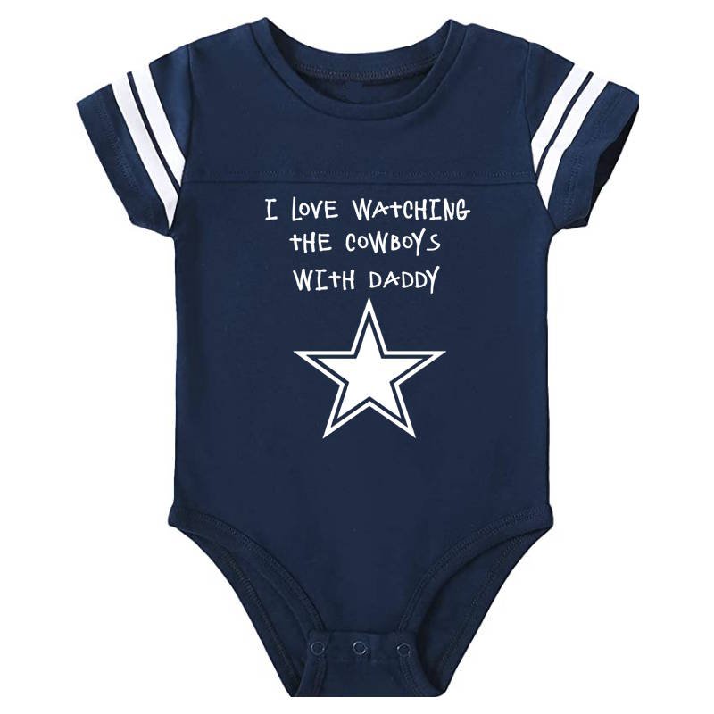 I Love Watching The Cowboys Onesie Baby Outfit