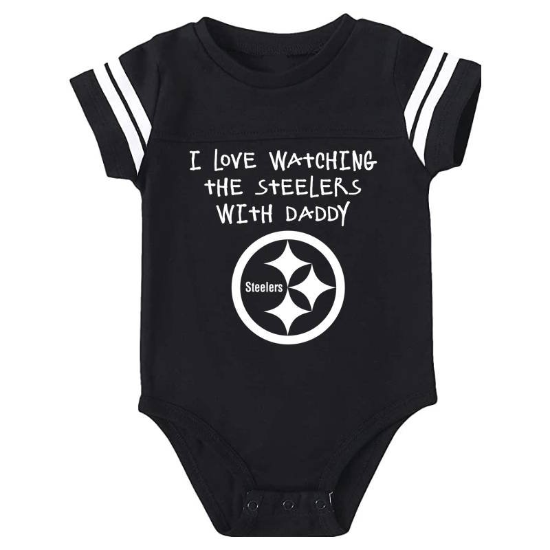 I Love Watching The Steelers Onesie Baby Outfit