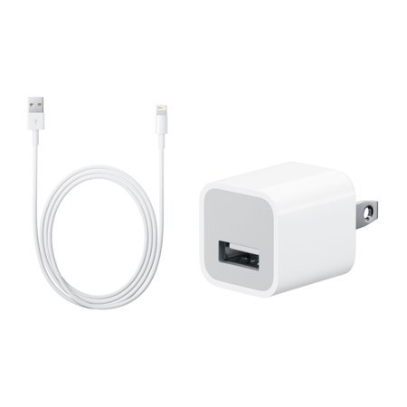 Apple iPhone 5w Charger wall Adapter + Lightning to USB Cable for ...