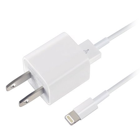 Apple iPhone 5w Charger wall Adapter + Lightning to USB Cable for ...