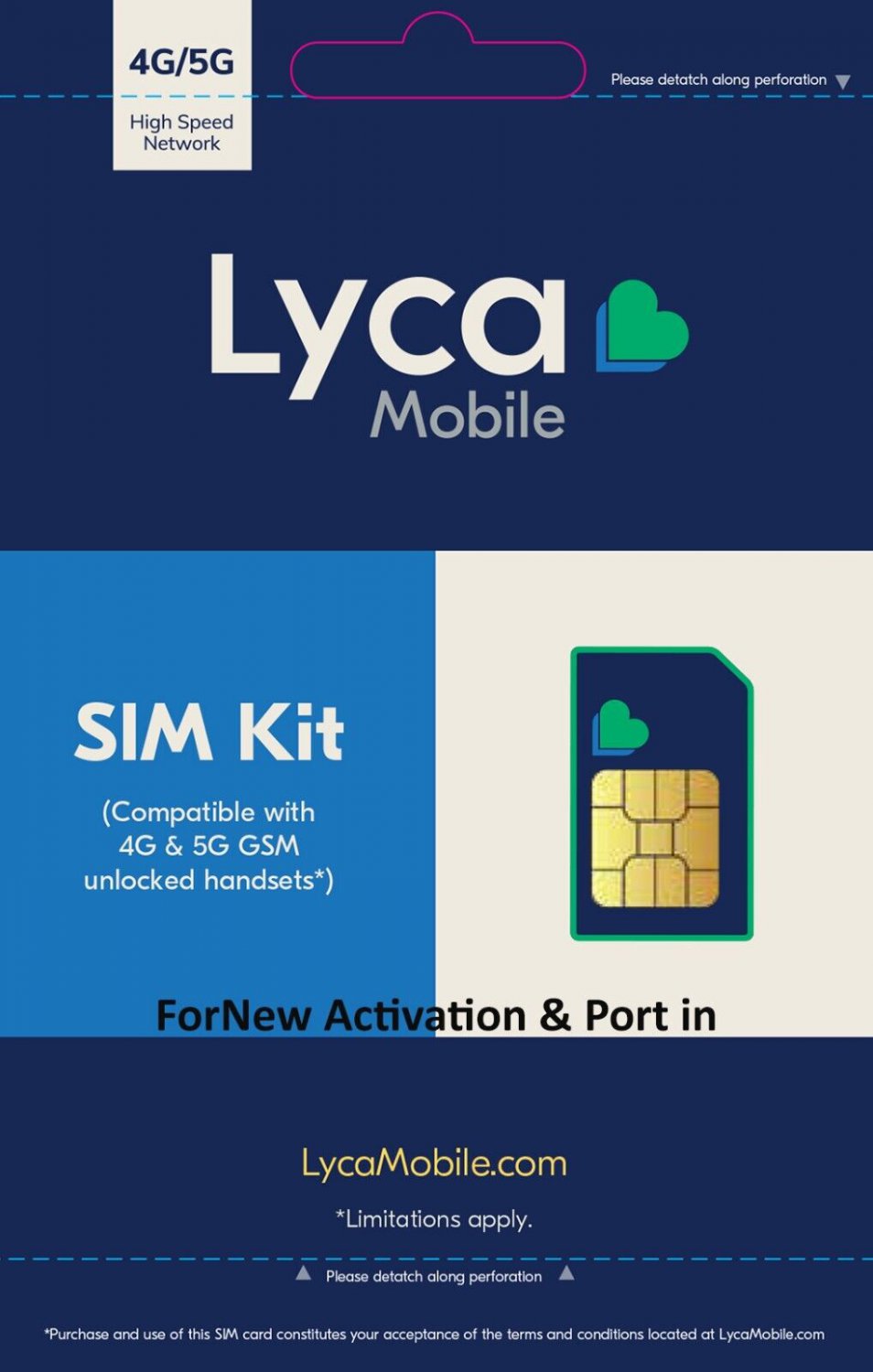 Lycamobile 3in1 Activation SIM Kit New Activation only with a plan