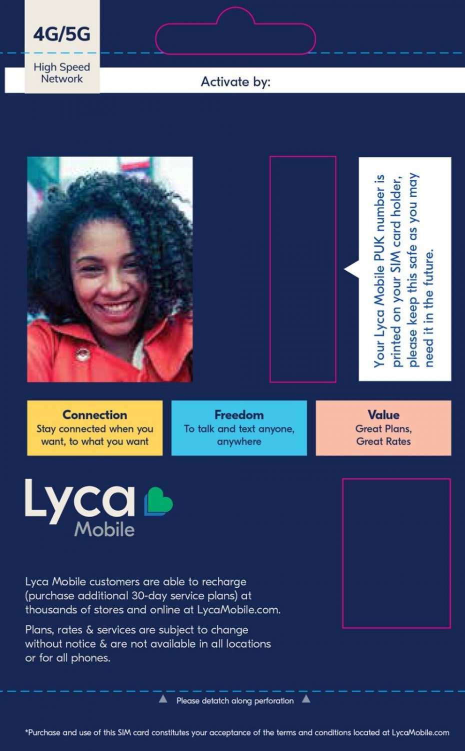 Lycamobile 3in1 Activation SIM Kit New Activation only with a plan