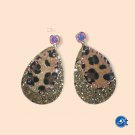 Handmade Rose Gold & Black Faux Leather Feather Earrings Fashion Latest