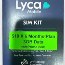 Lycamobile Prepaid $19 x 6 Months Plan Preloaded Sim Card Unlimited Call Text