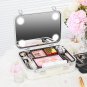 2022 New Lighted Cosmetic Case with Mirror LED Portable Cosmetic Bag Travel Larg