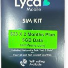 Lycamobile Prepaid $23 X 2 months Plan Preloaded Sim Card Unlimited Call & Text