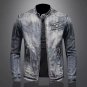 Denim Jackets Men Casual Stand Collar Moto Biker Outerwear Coats Mens Fashion Zi