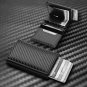 Carbon Fiber Card Holder Wallets Men RFID Black Magic Trifold Leather Slim Mini