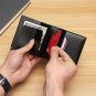 Carbon Fiber Card Holder Wallets Men RFID Black Magic Trifold Leather Slim Mini
