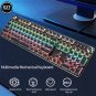 Gaming Mechanical Keyboard Retro Punk USB Wired LED 23 Mode RGB Backlit Switch 1