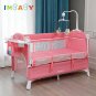 Newborn Baby Bed Multifunctional Baby Cribs Foldable Baby Cot with Diaper Table