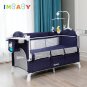 Newborn Baby Bed Multifunctional Baby Cribs Foldable Baby Cot with Diaper Table