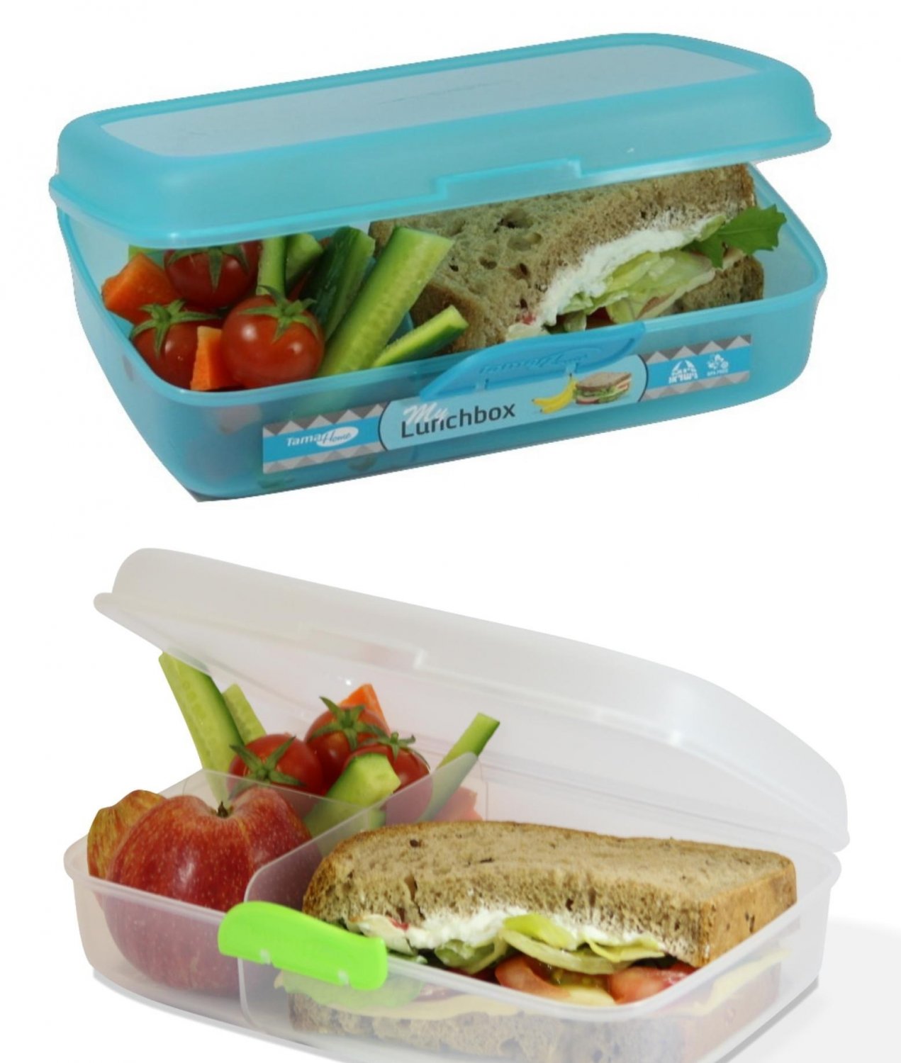 Multi Compartment Lunch Box Container 60.8 OZ (1.8 L) SET OF 2 BOXES