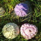 Lavender & Organic Rose Petals Bath Salts (Fizzies) & Gardenia Body Bar Trio