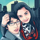 Personalized Digital Portrait From Photo - Turquoise Style