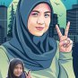 Personalized Digital Portrait From Photo - Turquoise Style